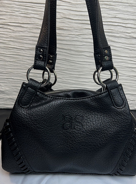 韩国小众品牌ason流浪包包女款通勤复古皮面机车包单肩腋下手提包