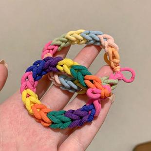 手工编织扎头绳女高弹性成人大号橡皮筋皮套甜美少女发绳D3