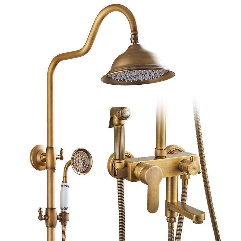 古全铜花洒套装欧式浴室增压淋雨沐浴花洒水龙头复古恒温淋浴器,家装主材,普通花洒套装,淘宝优惠券,粉丝福利购,淘宝优惠卷