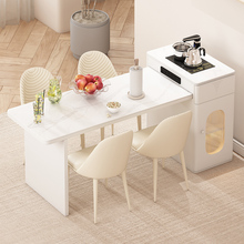 岛台餐桌一体轻奢家用抽拉可伸缩法式奶油风小户型现代简约中岛台