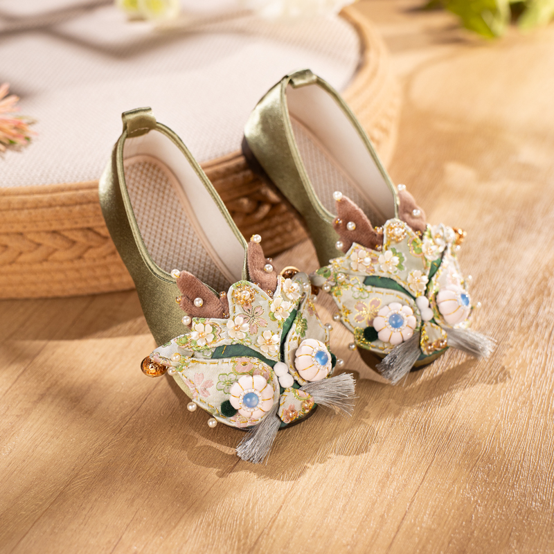 中式国潮虎头鞋女成人复古平底