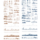 苏州江苏城市地标志建筑天际线旅游线描稿剪影插画图景点设计素材