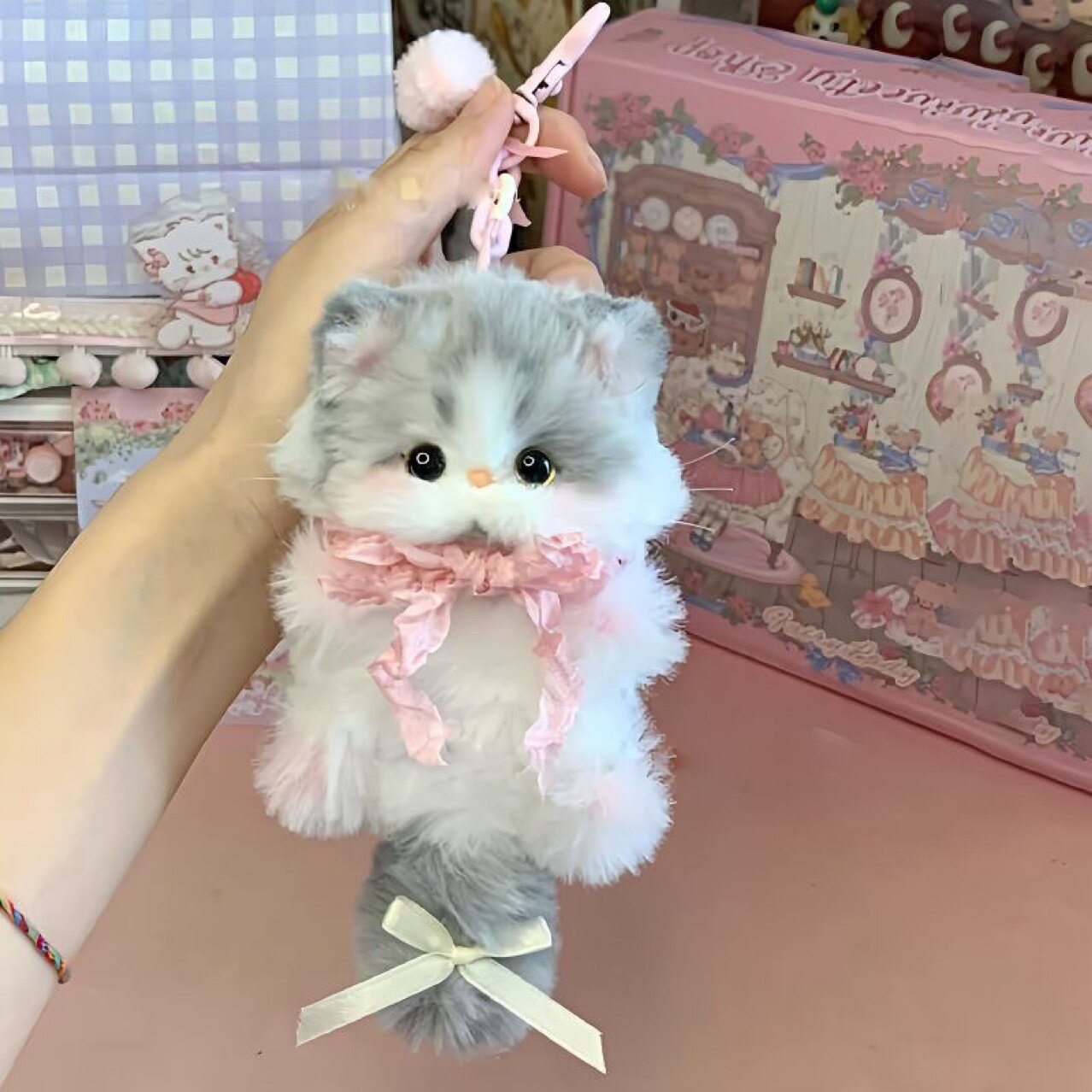新款兔毛扭扭棒小猫猫手工自制diy儿童材料包玩偶玩具女孩礼物