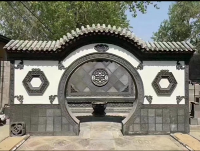 青砖雕刻福字影壁墙迎门墙围墙百福图泉字