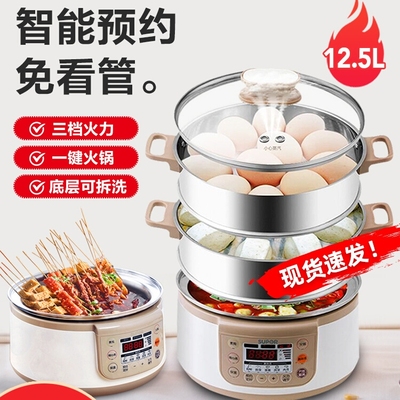 苏泊尔电蒸锅多功能一体蒸锅火锅煮锅家用不锈钢蒸汽锅蒸菜电蒸笼