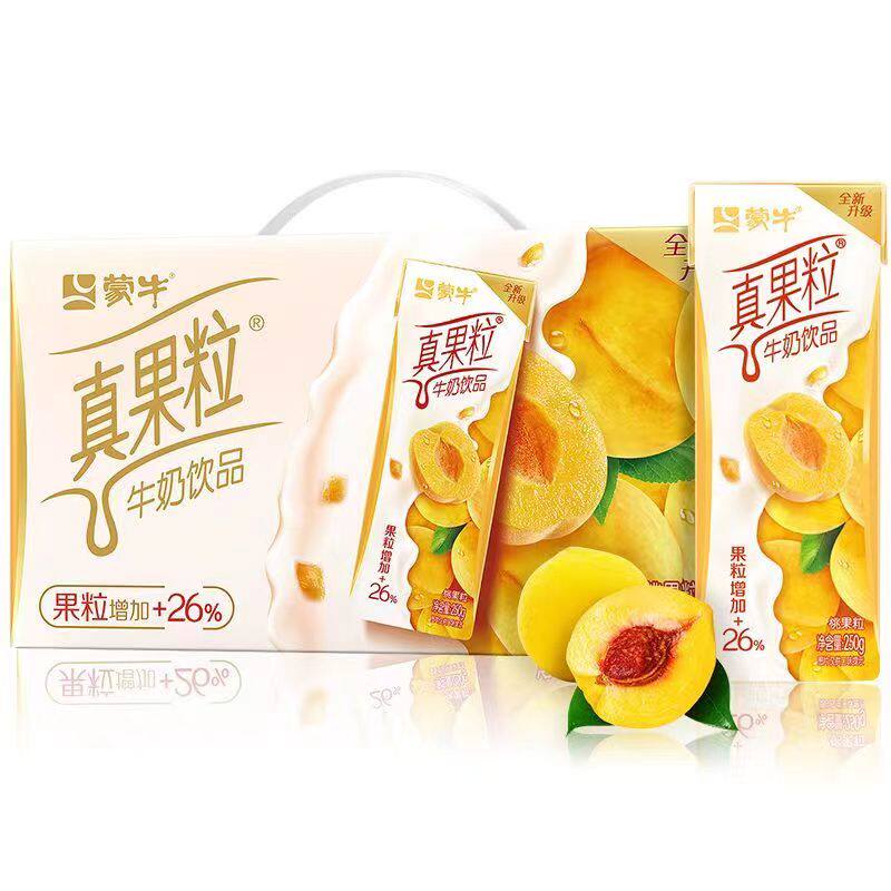 蒙牛 真果粒牛奶饮品饮料整箱礼盒装 【黄桃果粒】250g*12盒/箱怎么样,好用不?