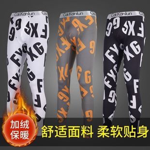 加绒修身 保暖裤 打底裤 棉裤 冬季 青年中腰薄款 韩版 潮流个性 秋裤 男士