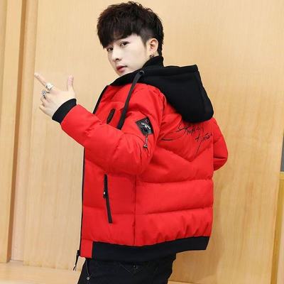 男士2025新款羽绒服男冬季加厚连帽短款韩版修身青少年学生外套潮