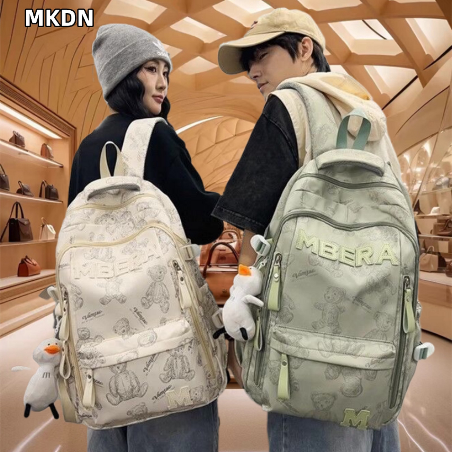 法国MK DN新款减负护脊高中生书包女轻便初中生书包女小学生背包~