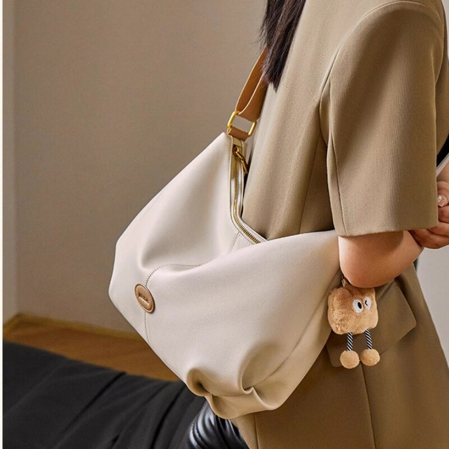 法国Colorin Kite慵懒风斜挎包女大容量饺子包托特包真皮通勤女包