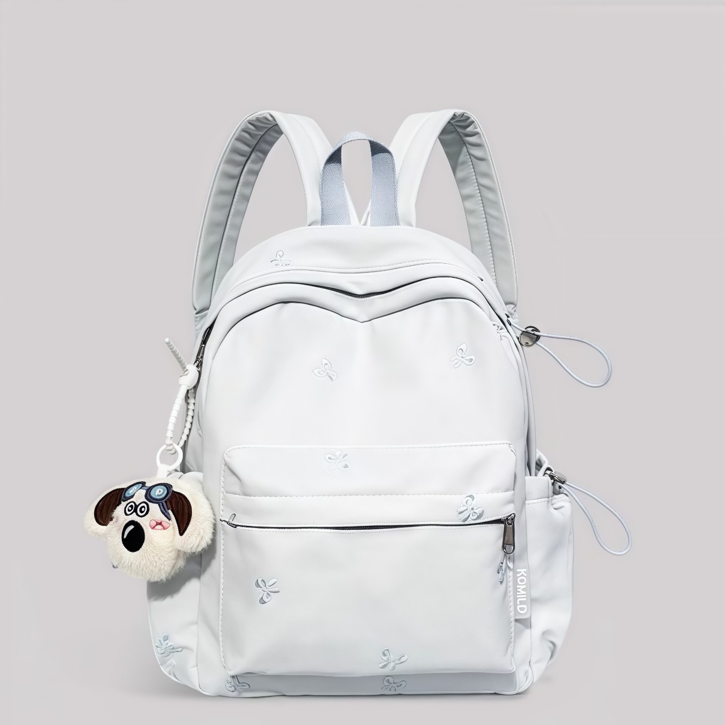 法国MlcanI Kans双肩包出游书包初高中生女蝴蝶结刺绣小学生背包