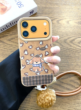 研派适用iPhone17promax手机壳苹果16麂皮13秋冬14pro挂绳12仿皮11全包华为mate60pro高级感p70por女80软