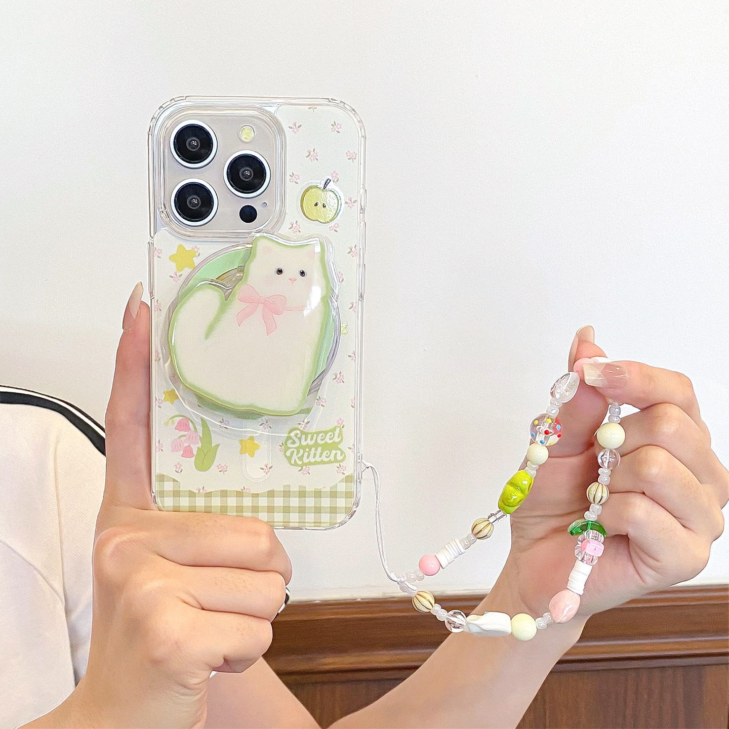 研派适用苹果iPhone17prmaxo磁吸16支架15挂绳斜挎14华为mate60pro手机壳13手链12女11碎花70高级感追剧16p