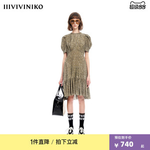 IIIVIVINIKO2023夏新品微A字碎花连身裙女M320616138E
