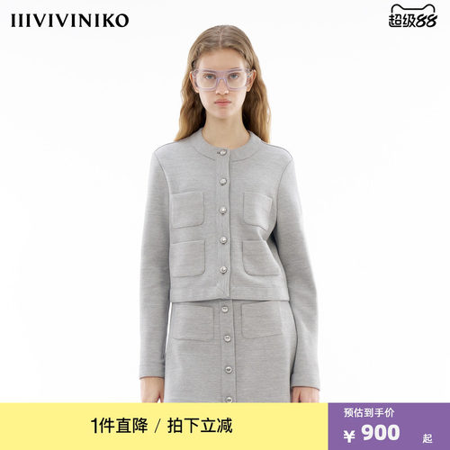 IIIVIVINIKO春季新款优雅通勤H型简约休闲夹克外套女M414724360C