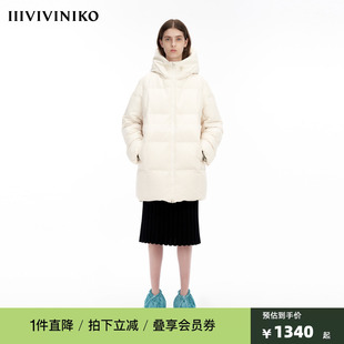 IIIVIVINIKO“大鹅棉感羽绒”连帽H型羽绒服女M349105038F