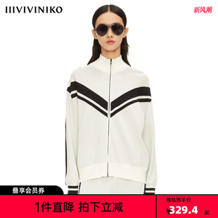 運(yùn)動(dòng)感立領(lǐng)針織短外套女M213725603C IIIVIVINIKO春夏新品
