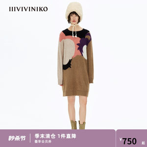 【小众设计】VVNK JANE PLUS秋冬季新款貉绒提花针织衫
