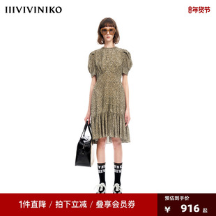 IIIVIVINIKO2023夏新品微A字碎花连身裙女M320616138E