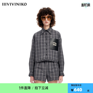 IIIVIVINIKO2023春夏新品 女M310405126B 暗格纹夹克衬衫