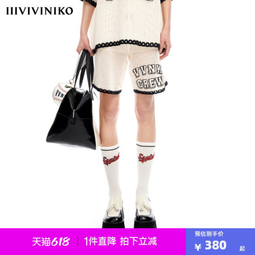 IIIVIVINIKO2023夏新品钩针宽松运动短裤子女M323817626E