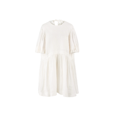 IIIVIVINIKO2023夏新品泡泡袖廓形系带连衣裙女M320644173C