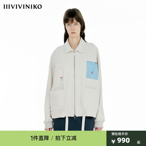 【生肖联名系列】IIIVIVINIKO春季新款落肩宽松短款刺绣外套女