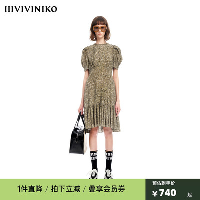 IIIVIVINIKO2023夏新品微A字碎花连身裙女M320616138E