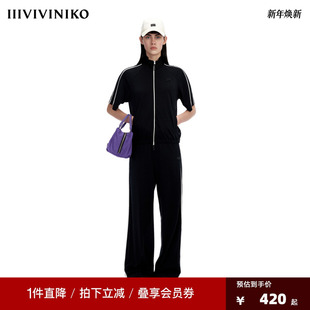拉锁上衣女M334701359A 运动感短袖 IIIVIVINIKO 干爽纱线纺织