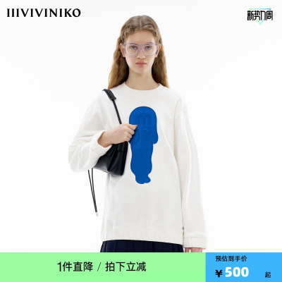 IIIVIVINIKO春季新款「BERTO FOJO联名系列」全棉休闲印花卫衣女