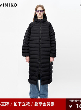 【设计师款】“轻薄涂层面料”无胆长款羽绒服女J349160044D