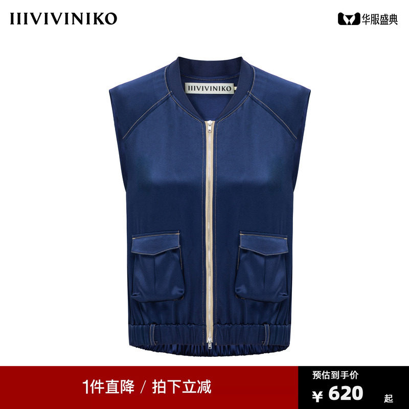 IIIVIVINIKO2025春夏新款短款无袖棒球服夹克图片