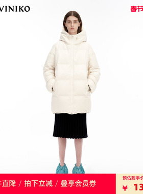IIIVIVINIKO“大鹅棉感羽绒”连帽H型羽绒服女M349105038F