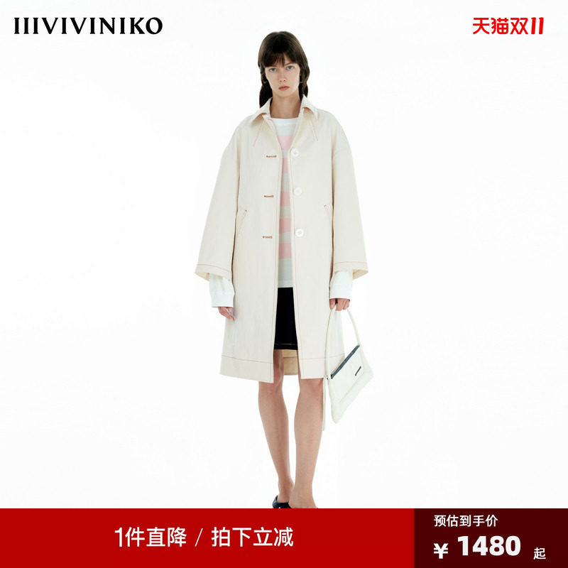 【进口面料】IIIVIVINIKO春季新款大廓形风衣女B510901106A