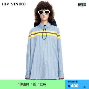 JANE 衬衫 PLUS小众设计时尚 竖条纹长袖 男友风廓形男女同款 VVNK