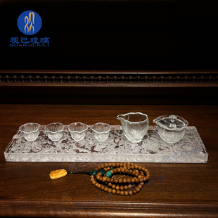 观己琉璃茶器莲花茶具套装茶杯主人杯公道杯茶道零配品茗杯单杯子