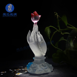 琉璃佛手莲花摆件客厅佛堂神台居家供奉用品桌面装饰工艺品