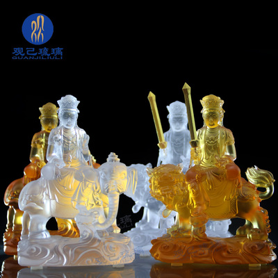 文殊普贤菩萨佛堂佛像观己琉璃