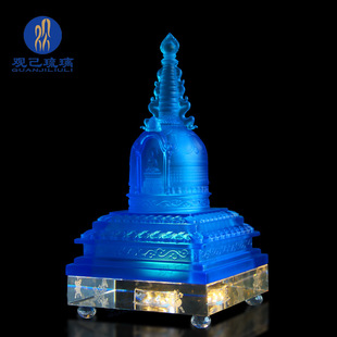 琉璃药师佛舍利塔菩提塔居家佛堂寺庙摆放供佛供具工艺用品摆件