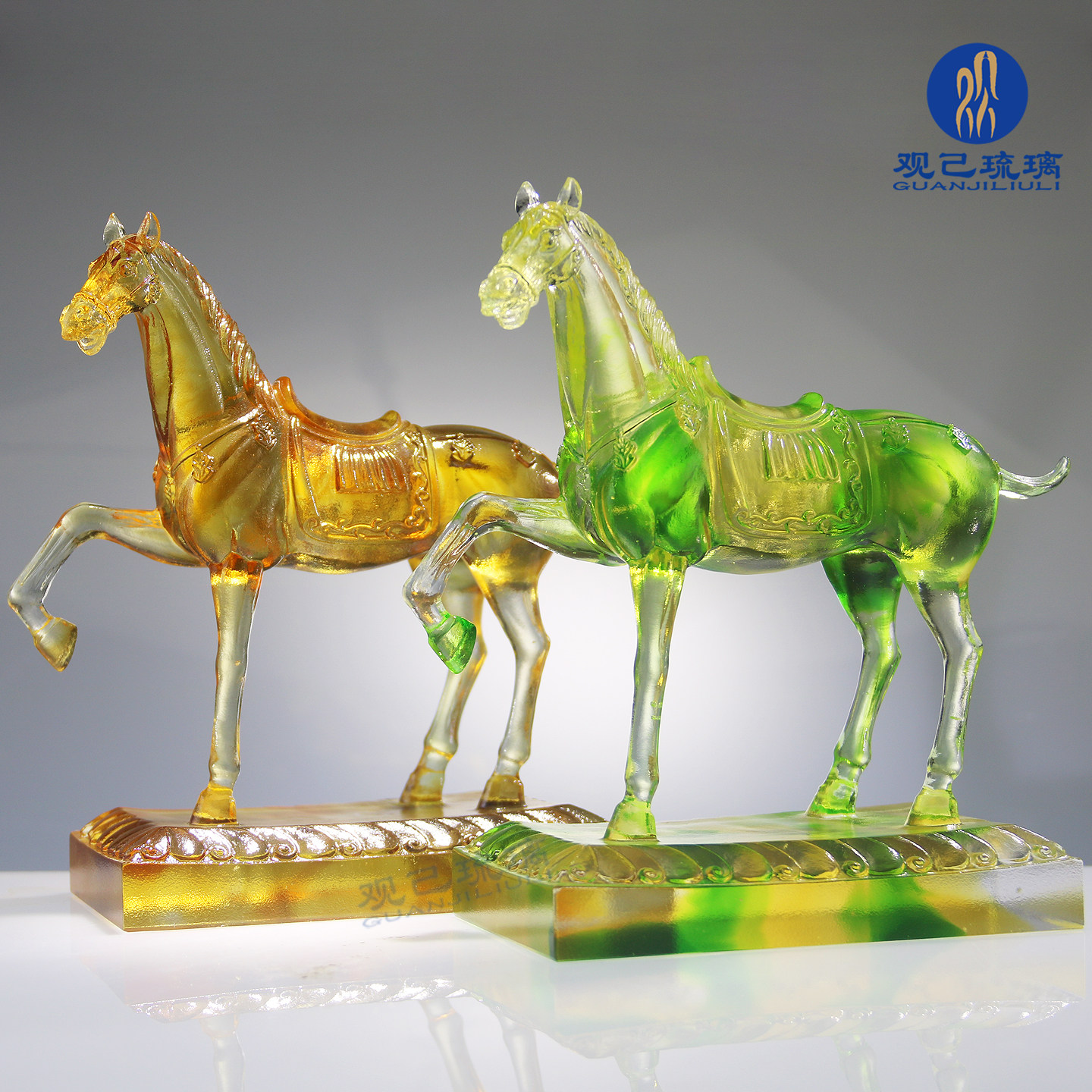 琉璃马中式桌面琉璃唐三彩马摆件【唐风逸骏 】送朋友新年礼品