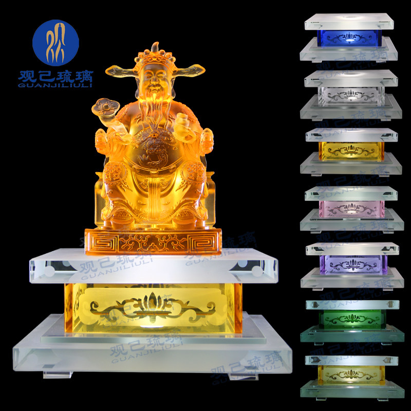 琉璃水晶金刚底座LED发光须弥加高佛台佛堂供座供奉佛像佛具用品
