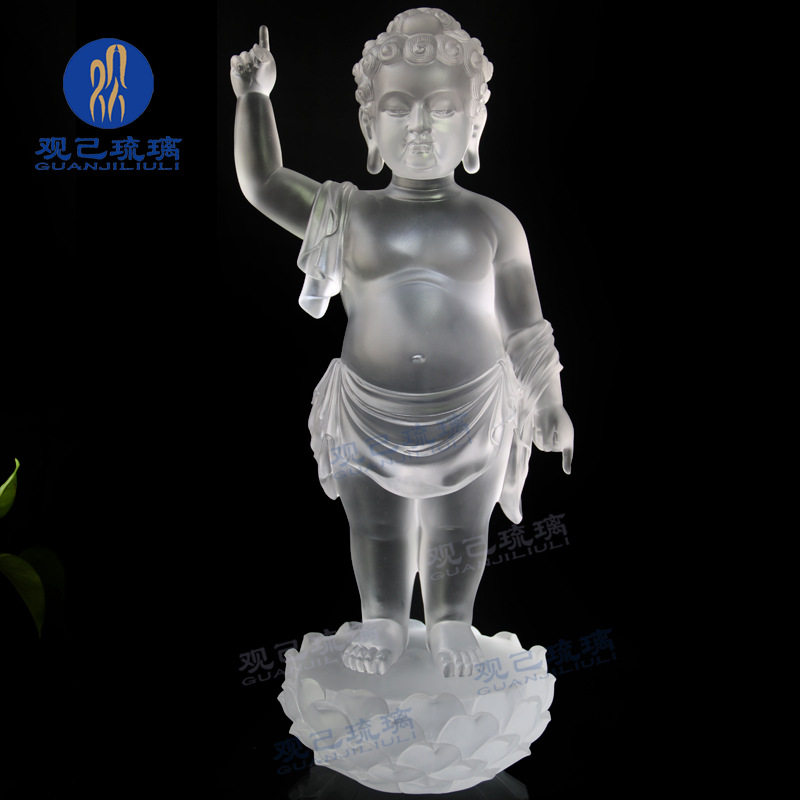 琉璃大号释迦牟尼太子佛像供奉浴佛居家指天指地浴佛节摆件