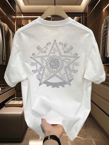 【一折专区】奥特莱斯专柜美式重棉短袖T恤ins宽松圆领大码上衣男