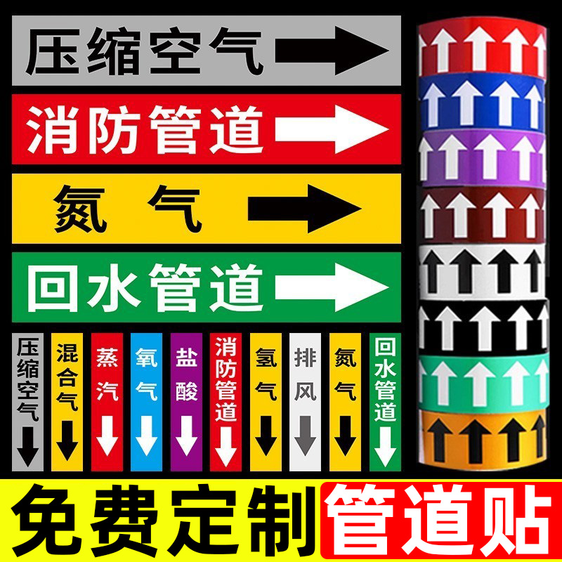 【大单咨询有惊喜】管道标识贴