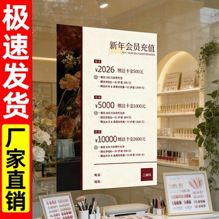 新年活动海报2026开门红美容院美甲店商场橱窗海报设计广告贴纸