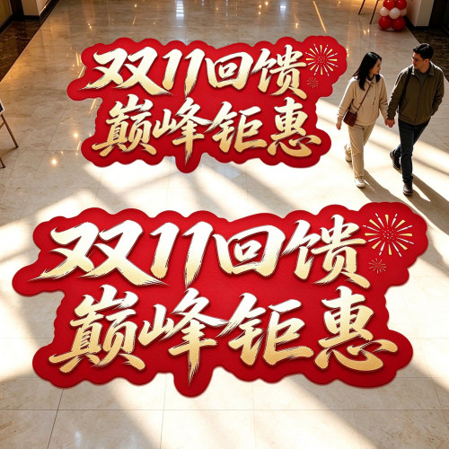 双11氛围布置场景装饰地贴商场
