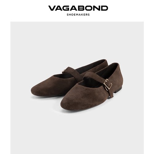 VagabondJOLIN绒面玛丽珍平底鞋