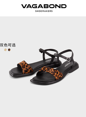 Vagabond IZZY女士羊皮牛皮低跟露趾凉鞋踝带凉鞋2025春夏