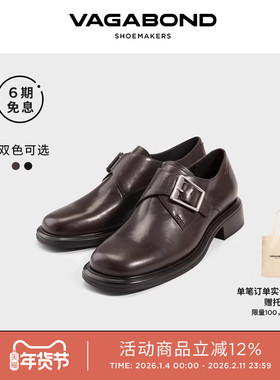 Vagabond ELLIS女士圆头低跟孟克鞋正装鞋明星同款2025秋冬新品