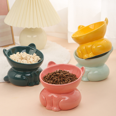 猫碗陶瓷猫食盆猫咪碗防黑下巴
